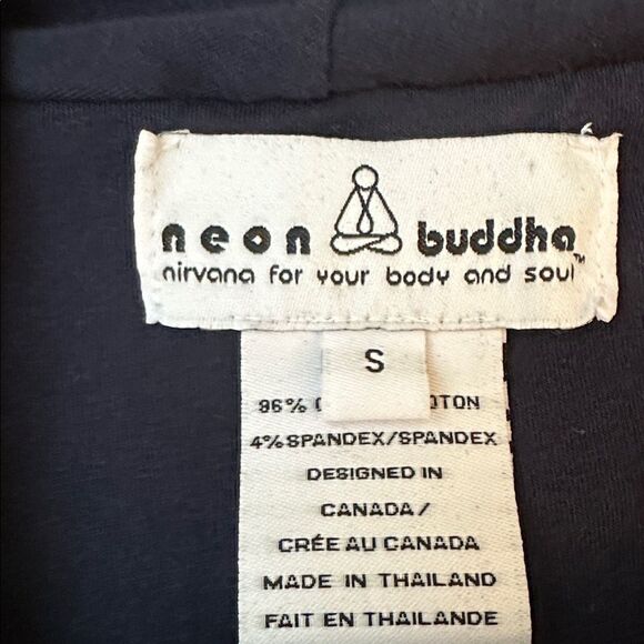 Neon Buddha Reversible Navy and White Striped Cardigan. Solid Navy. - Picture 2 of 5